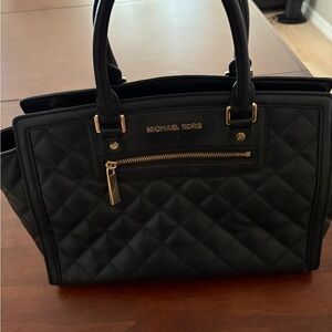 Michael Kors Black Quilted Satchel